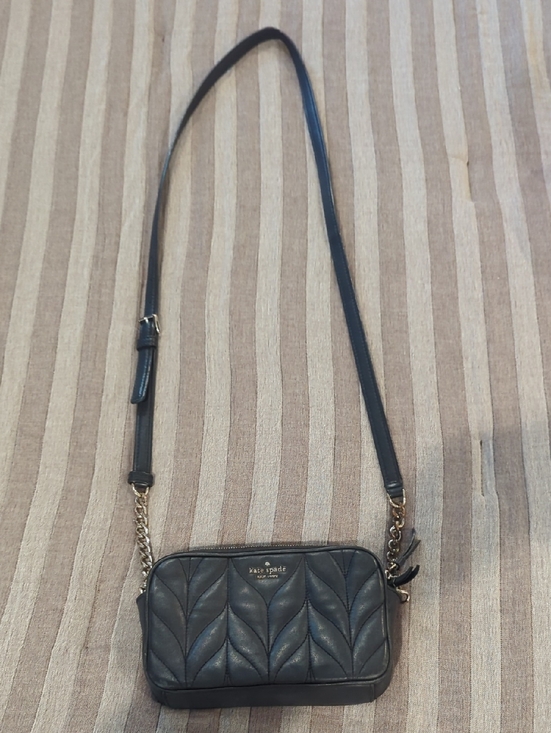 kate spade Handbags - kate spade Black Quilted Leaf-Pattern Crossbody Bag